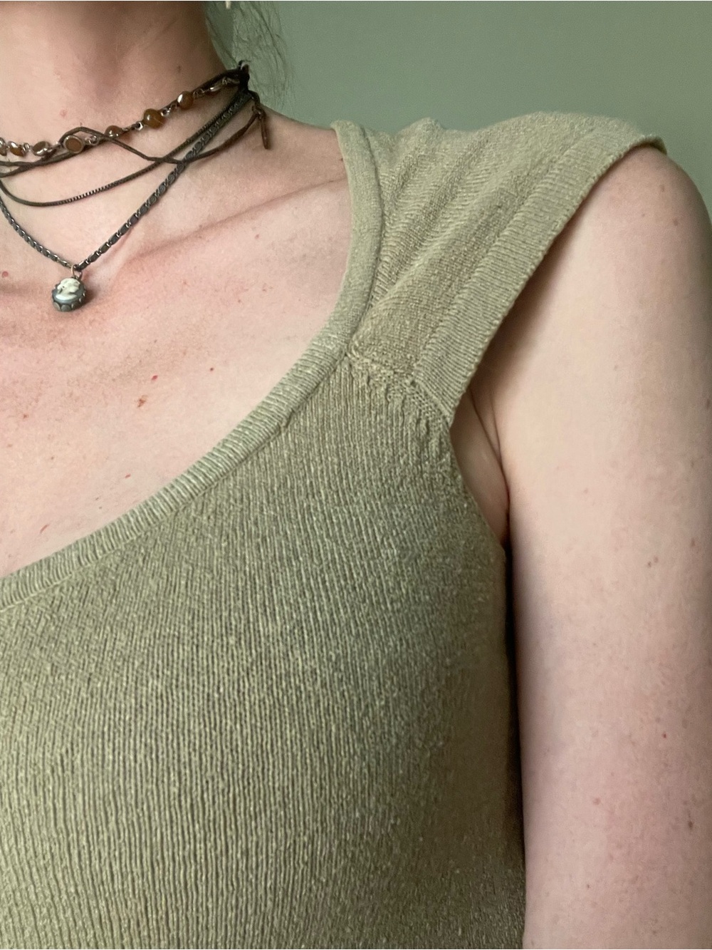 Vintage Gold Ribbed Tank Top - Picture 9 of 9